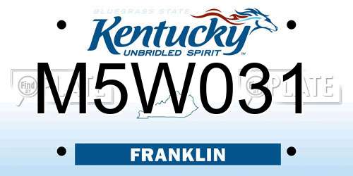 M5W031 Kentucky License Plate