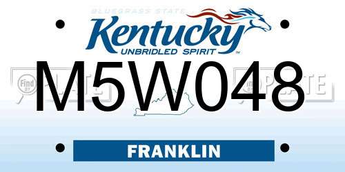 M5W048 Kentucky License Plate