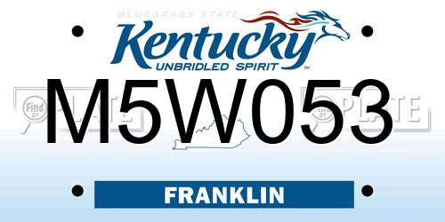M5W053 Kentucky License Plate
