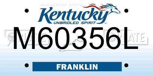M60356L Kentucky License Plate