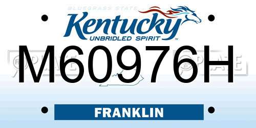 M60976H Kentucky License Plate