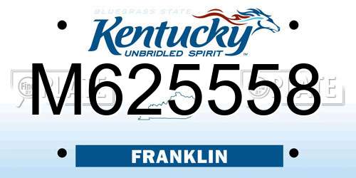M625558 Kentucky License Plate