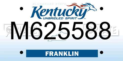M625588 Kentucky License Plate