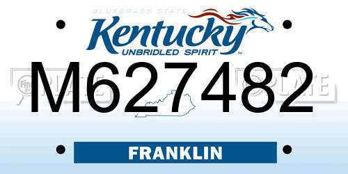 M627482 Kentucky License Plate