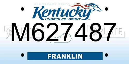 M627487 Kentucky License Plate