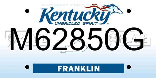 M62850G Kentucky License Plate