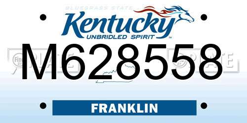 M628558 Kentucky License Plate