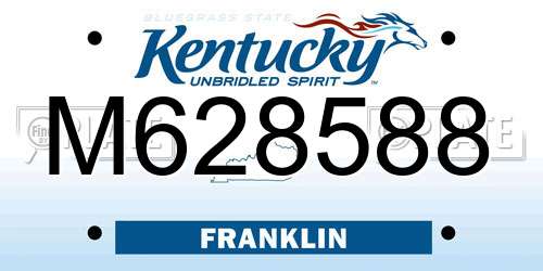 M628588 Kentucky License Plate