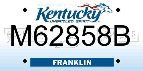 M62858B Kentucky License Plate