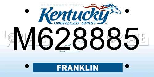 M628885 Kentucky License Plate
