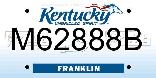 M62888B Kentucky License Plate