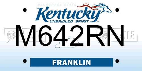 M642RN Kentucky License Plate