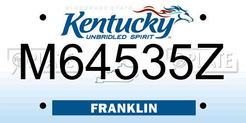 M64535Z Kentucky License Plate