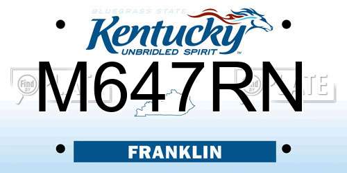 M647RN Kentucky License Plate