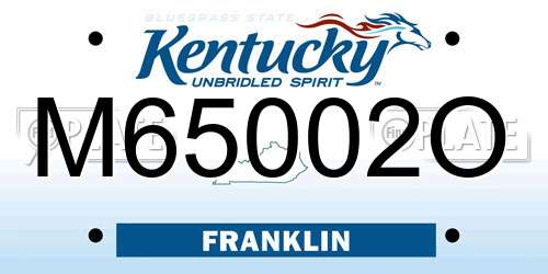 M65002O Kentucky License Plate