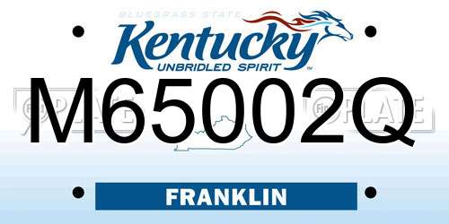 M65002Q Kentucky License Plate