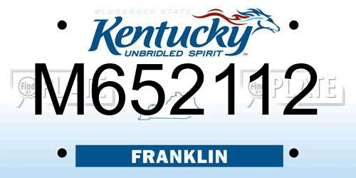 M652112 Kentucky License Plate