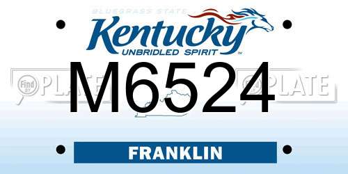 M6524 Kentucky License Plate