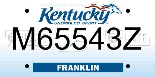 M65543Z Kentucky License Plate