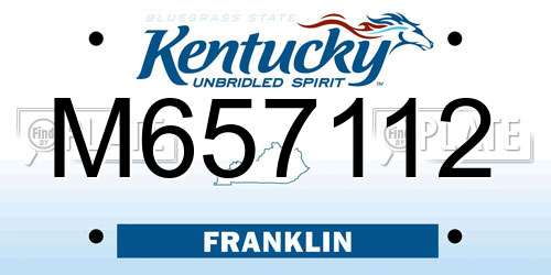 M657112 Kentucky License Plate