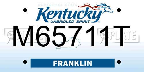 M65711T Kentucky License Plate