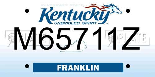 M65711Z Kentucky License Plate
