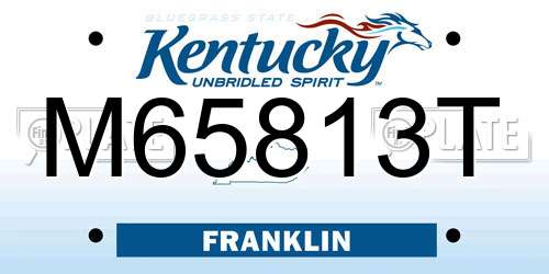 M65813T Kentucky License Plate