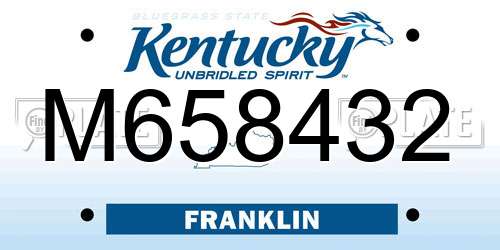 M658432 Kentucky License Plate