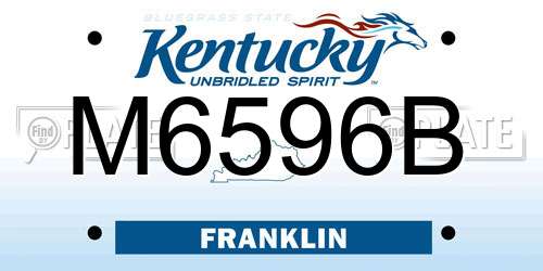 M6596B Kentucky License Plate