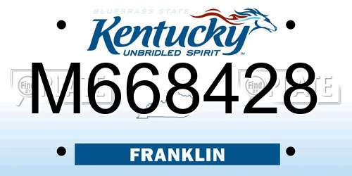 M668428 Kentucky License Plate