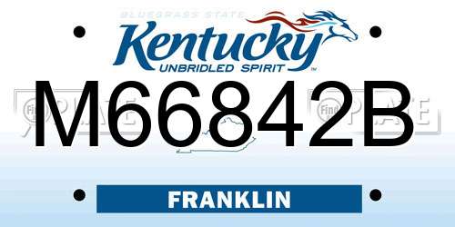 M66842B Kentucky License Plate