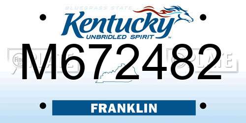 M672482 Kentucky License Plate