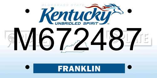 M672487 Kentucky License Plate