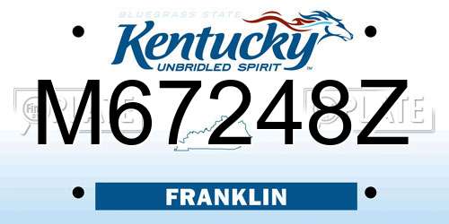 M67248Z Kentucky License Plate