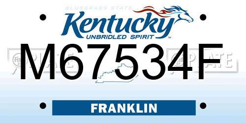 M67534F Kentucky License Plate