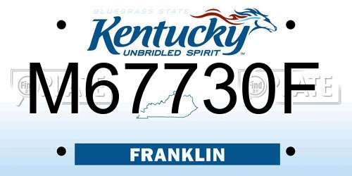 M67730F Kentucky License Plate