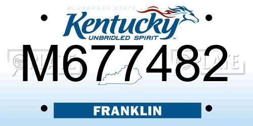 M677482 Kentucky License Plate