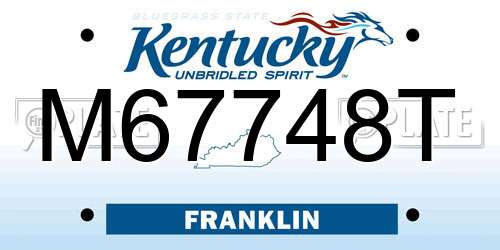 M67748T Kentucky License Plate
