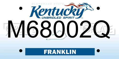 M68002Q Kentucky License Plate