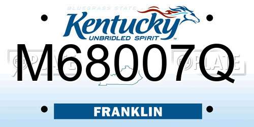 M68007Q Kentucky License Plate
