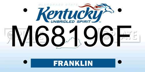 M68196F Kentucky License Plate