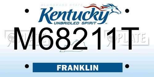 M68211T Kentucky License Plate