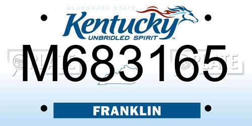 M683165 Kentucky License Plate