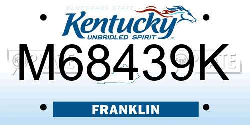M68439K Kentucky License Plate
