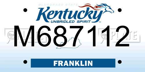 M687112 Kentucky License Plate