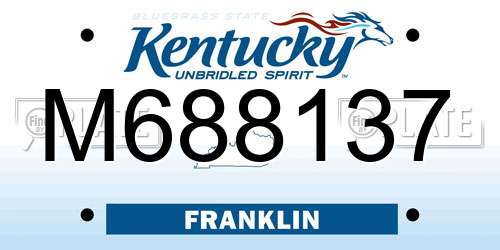 M688137 Kentucky License Plate