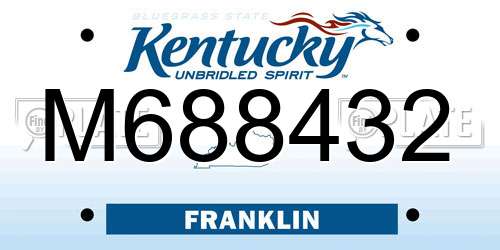 M688432 Kentucky License Plate