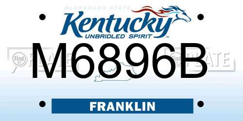 M6896B Kentucky License Plate