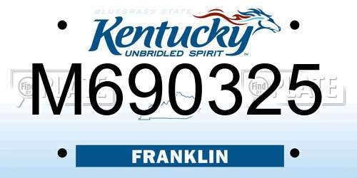 M690325 Kentucky License Plate