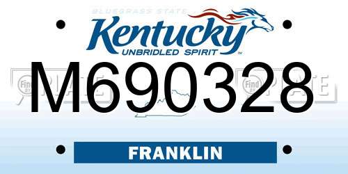 M690328 Kentucky License Plate
